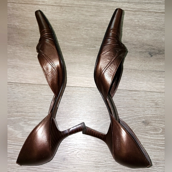 Aldo | Metallic Brown | Izzy Knot |Leather | Pointed Toe | Kitten Heels | Size 8 - Picture 10 of 12